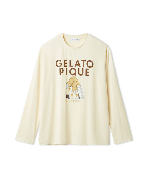 【HOMME】レーヨンジェラートベアプリントロンT