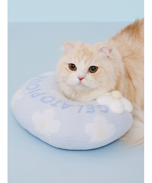 【CAT&DOG】スムーズィーフラワーモチーフニットピロー