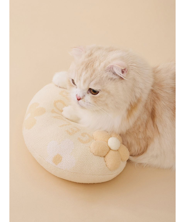 【CAT&DOG】スムーズィーフラワーモチーフニットピロー