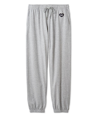 【HOMME】裏毛ハートロゴ刺繍ロングパンツ