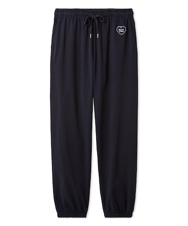 【HOMME】裏毛ハートロゴ刺繍ロングパンツ