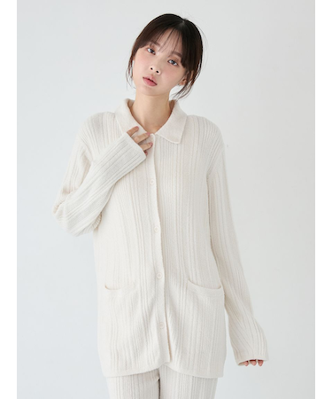 調温スムーズィーランダムリブカーディガン