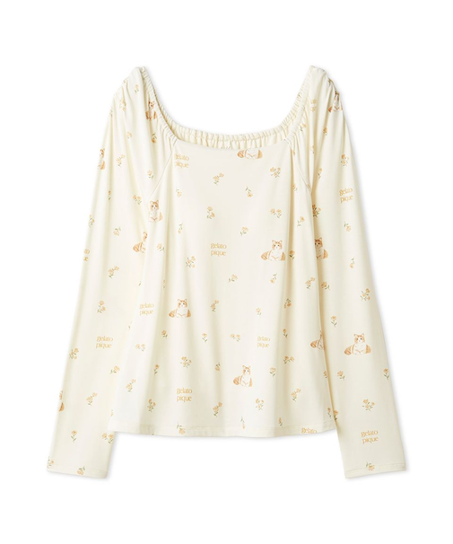 フラワーキャット柄カップインプルオーバー