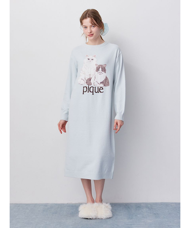 エアリーモコキャットジャガードワンピース