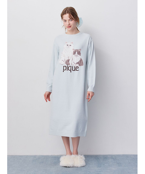 エアリーモコキャットジャガードワンピース