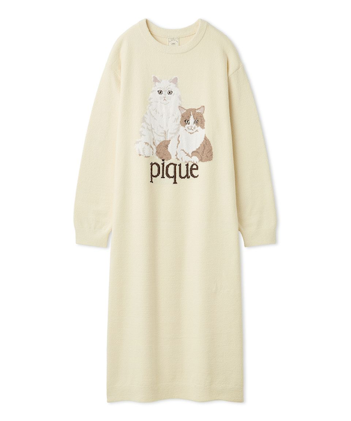エアリーモコキャットジャガードワンピース