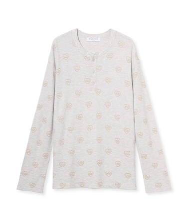 【HOMME】ワッフルヘンリーネックロンT