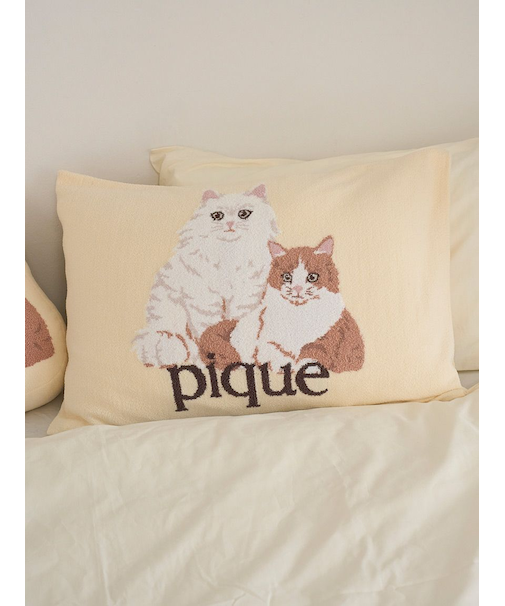 【Sleep】エアリーモコキャットジャガードピローケース