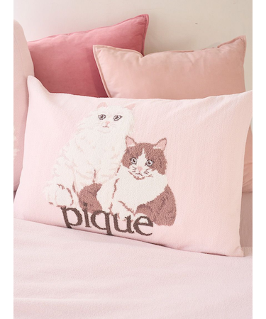 【Sleep】エアリーモコキャットジャガードピローケース