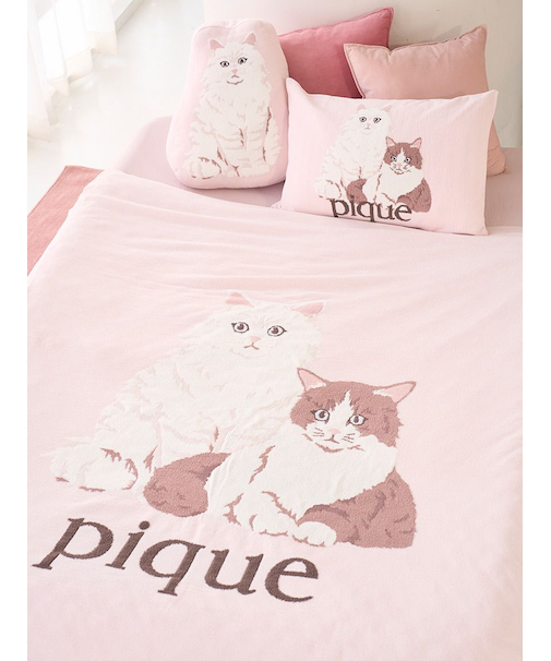 【Sleep】エアリーモコキャットジャガードマルチカバー