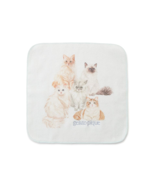 キャットワンポイントハンドタオル