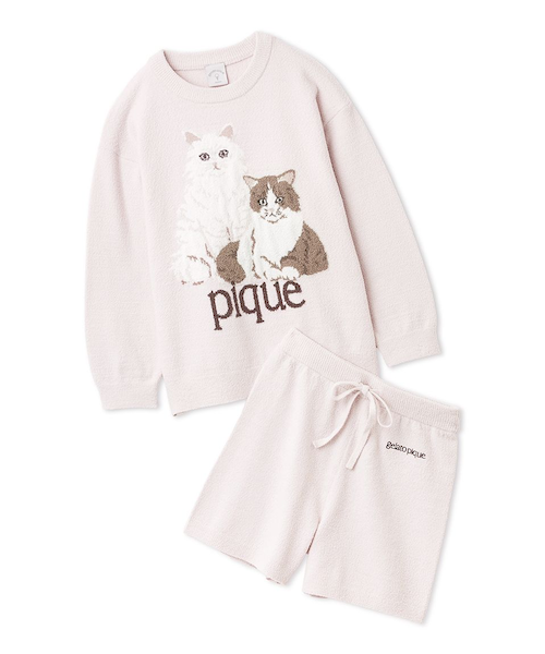 ジェラートピケ　エアモコキャットJQDプルオーバー&ショートパンツ JUNIOR】エアリーモコキャットジャガードプルオーバー&ショートパンツ