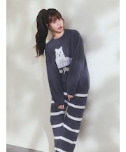 【UNISEX】エアリーモコボーダーロングパンツ
