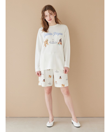 【UNISEX】プレイフルDOG柄ハーフパンツ