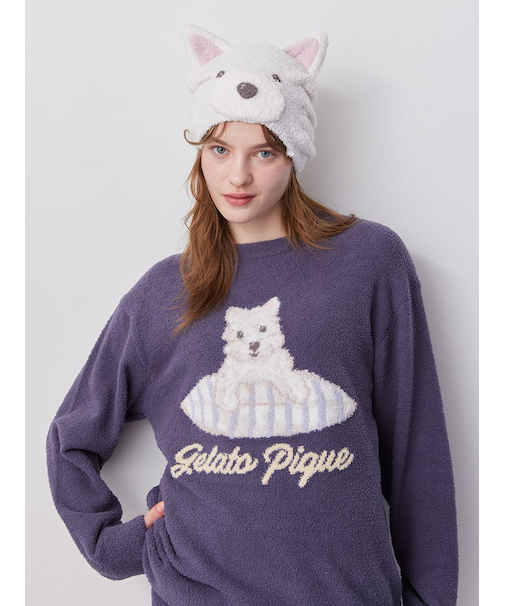 【Sleep】【UNISEX】ベビモコプレイフルDOG吸水キャップ