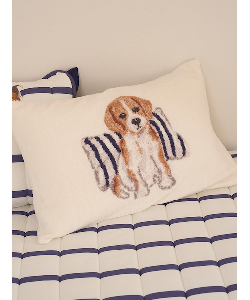 【Sleep】【UNISEX】エアリーモコプレイフルDOGジャガードピローケース