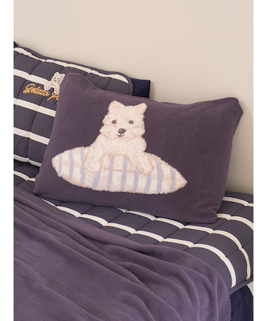 【Sleep】【UNISEX】エアリーモコプレイフルDOGジャガードピローケース