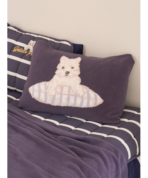【Sleep】【UNISEX】エアリーモコプレイフルDOGジャガードピローケース