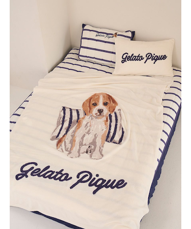 【Sleep】【UNISEX】エアリーモコプレイフルDOGジャガードマルチカバー