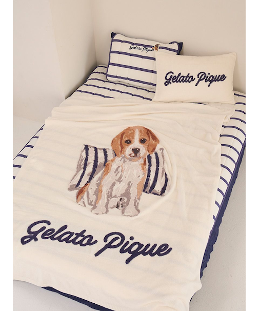 【Sleep】【UNISEX】エアリーモコプレイフルDOGジャガードマルチカバー