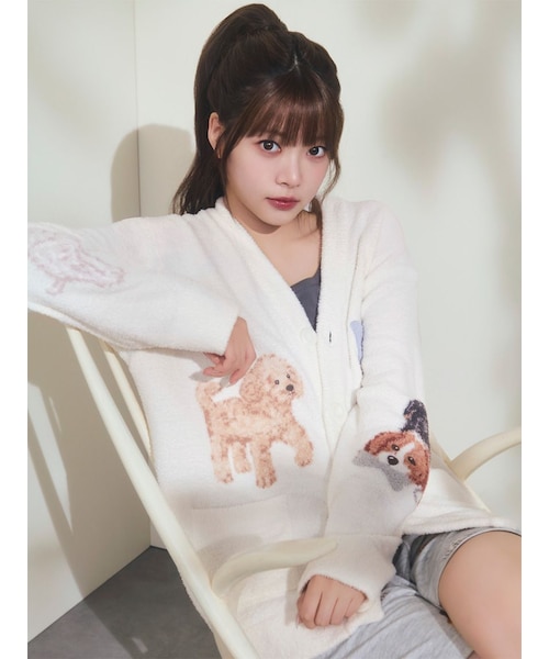 30th ANNIVERSARY】 モノグラムプリントシフォン バンドカラーブラウス