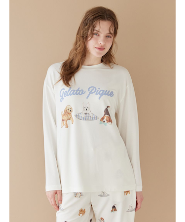 【UNISEX】プレイフルDOGワンポイントロンT