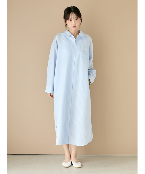 ストライプシャツワンピース