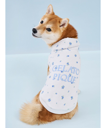 【CAT&DOG】フラワー柄裏毛フーディー