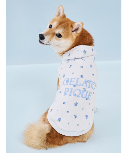 【CAT&DOG】フラワー柄裏毛フーディー