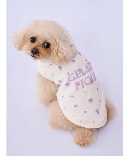 【CAT&DOG】フラワー柄裏毛フーディー