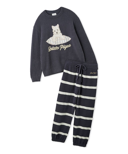 ONLINE限定】【UNISEX】エアリーモコプレイフルDOGジャガードプル