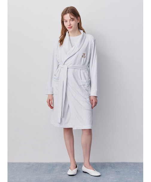 吸水パイルベア刺繍ガウン