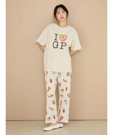 NYブランチ柄ロングパンツ