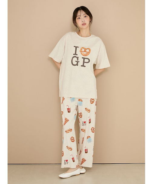 NYブランチ柄ロングパンツ