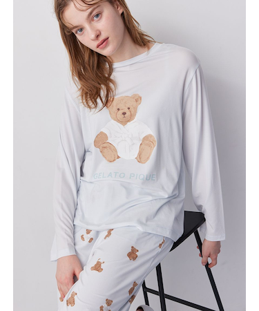 抗菌防臭バスローブベアワンポイントロンT