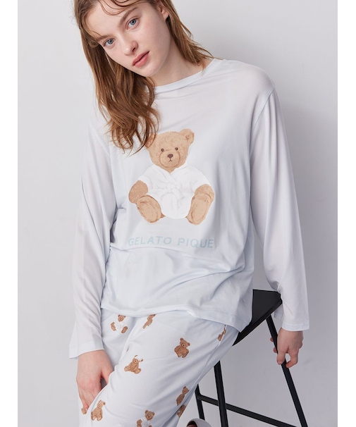 抗菌防臭バスローブベアワンポイントロンT