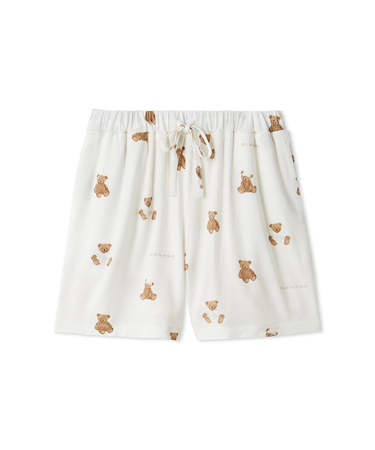 抗菌防臭バスローブベア柄ショートパンツ