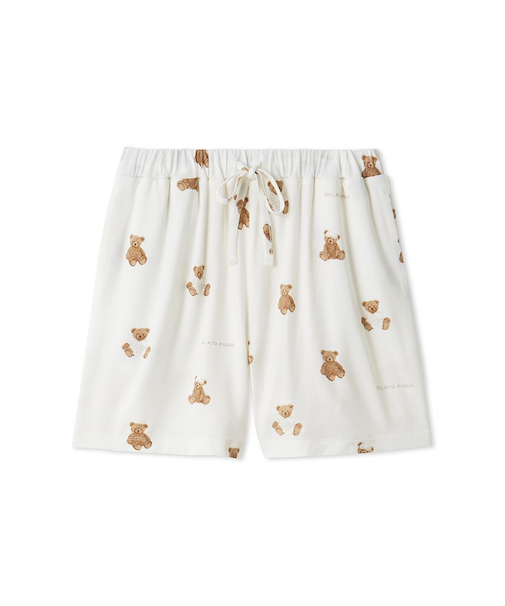 抗菌防臭バスローブベア柄ショートパンツ