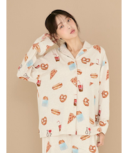 NYブランチ柄シャツ