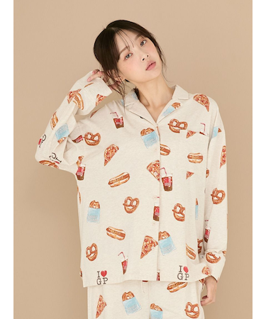 NYブランチ柄シャツ