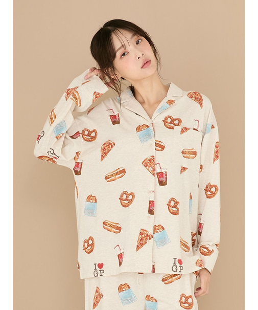 NYブランチ柄シャツ