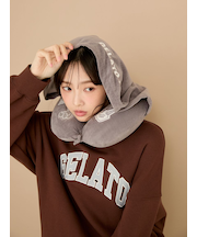 【トラベルグッズ】【Sleep】フード付きネックピロー 巾着付き