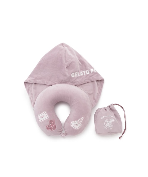 トラベルグッズ】【Sleep】フード付きネックピロー 巾着付き