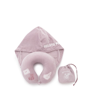 【トラベルグッズ】【Sleep】フード付きネックピロー 巾着付き