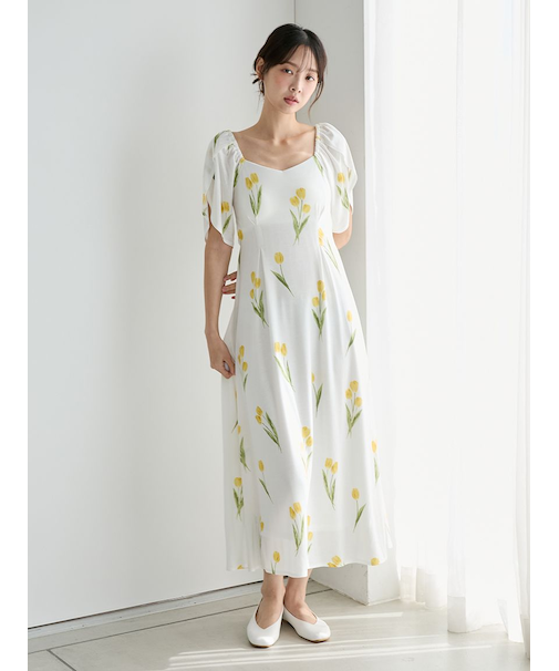 チューリップ柄カップインワンピース