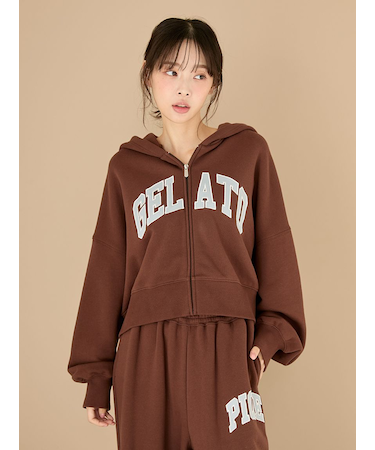 カレッジロゴ裏毛パーカ