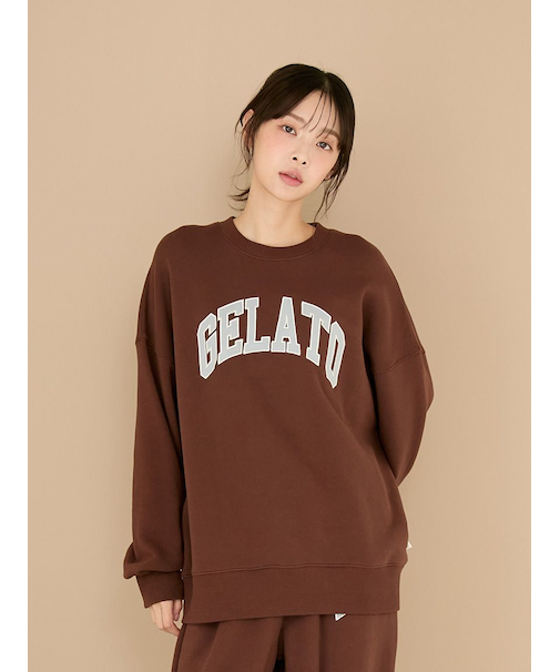 カレッジロゴ裏毛プルオーバー