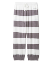 【HOMME】スムーズィー2ボーダーロングパンツ