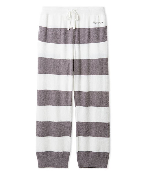 【HOMME】スムーズィー2ボーダーロングパンツ