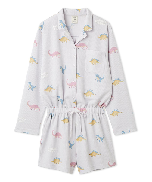 ダイナソー柄ワッフルオールインワン